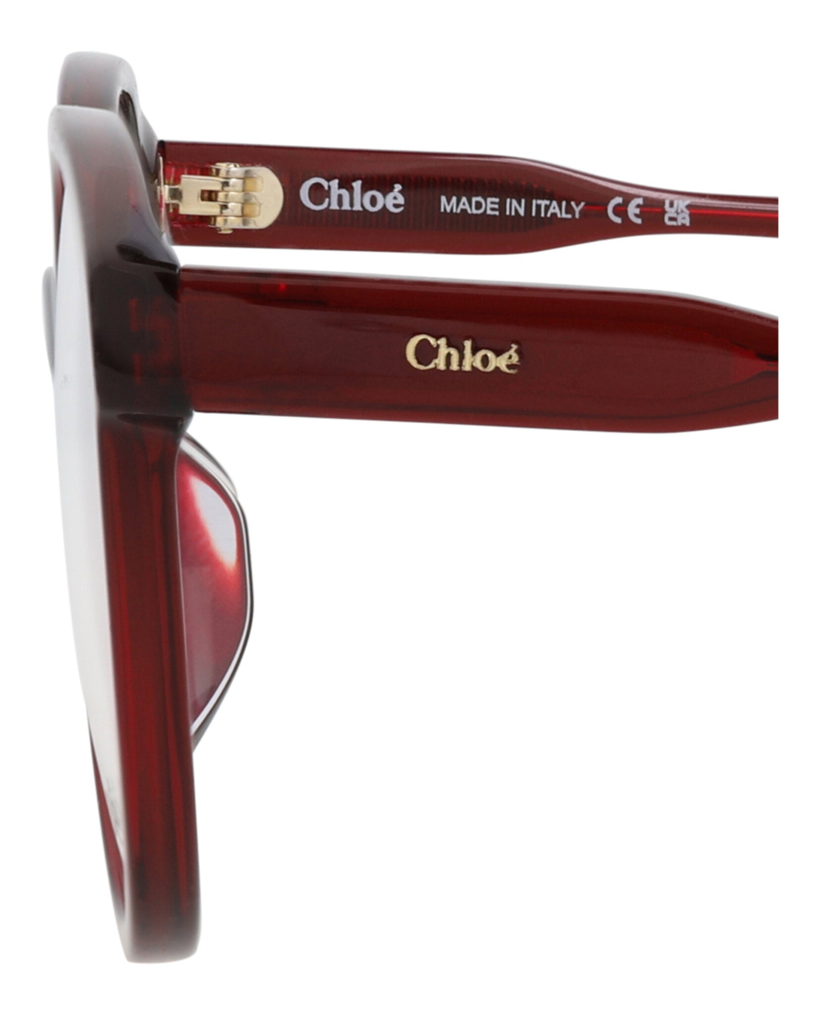 Chloé Chloé Womens Round/Oval Burgundy Burgundy Transparent Fashion Designer Eyewear