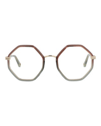 Chloé Chloé Womens Round/Oval Brown Brown Transparent Fashion Designer Eyewear