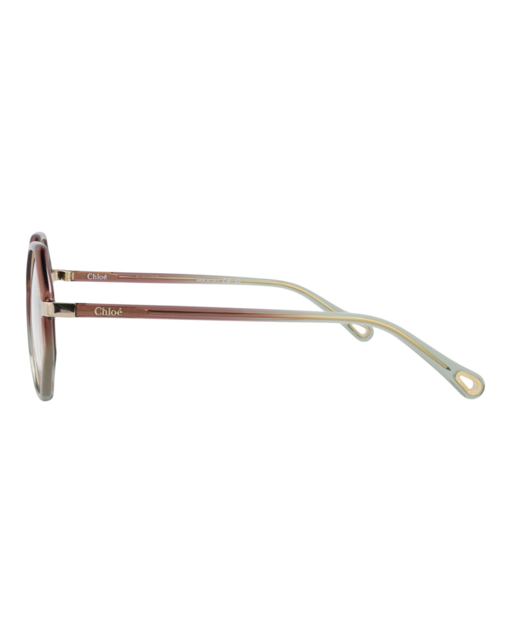 Chloé Chloé Womens Round/Oval Brown Brown Transparent Fashion Designer Eyewear