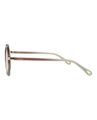Chloé Chloé Womens Round/Oval Brown Brown Transparent Fashion Designer Eyewear