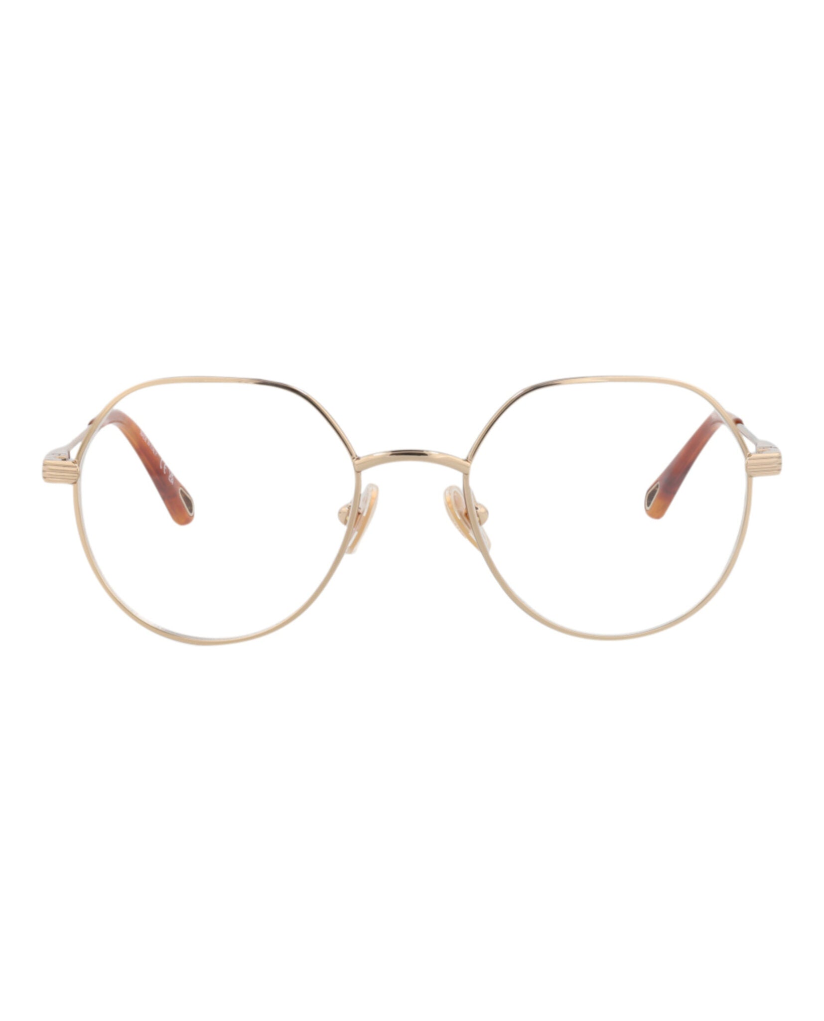 Chloé Chloé Womens Round/Oval Gold Gold Transparent Fashion Designer Eyewear