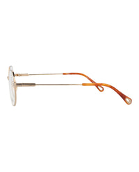 Chloé Chloé Womens Round/Oval Gold Gold Transparent Fashion Designer Eyewear