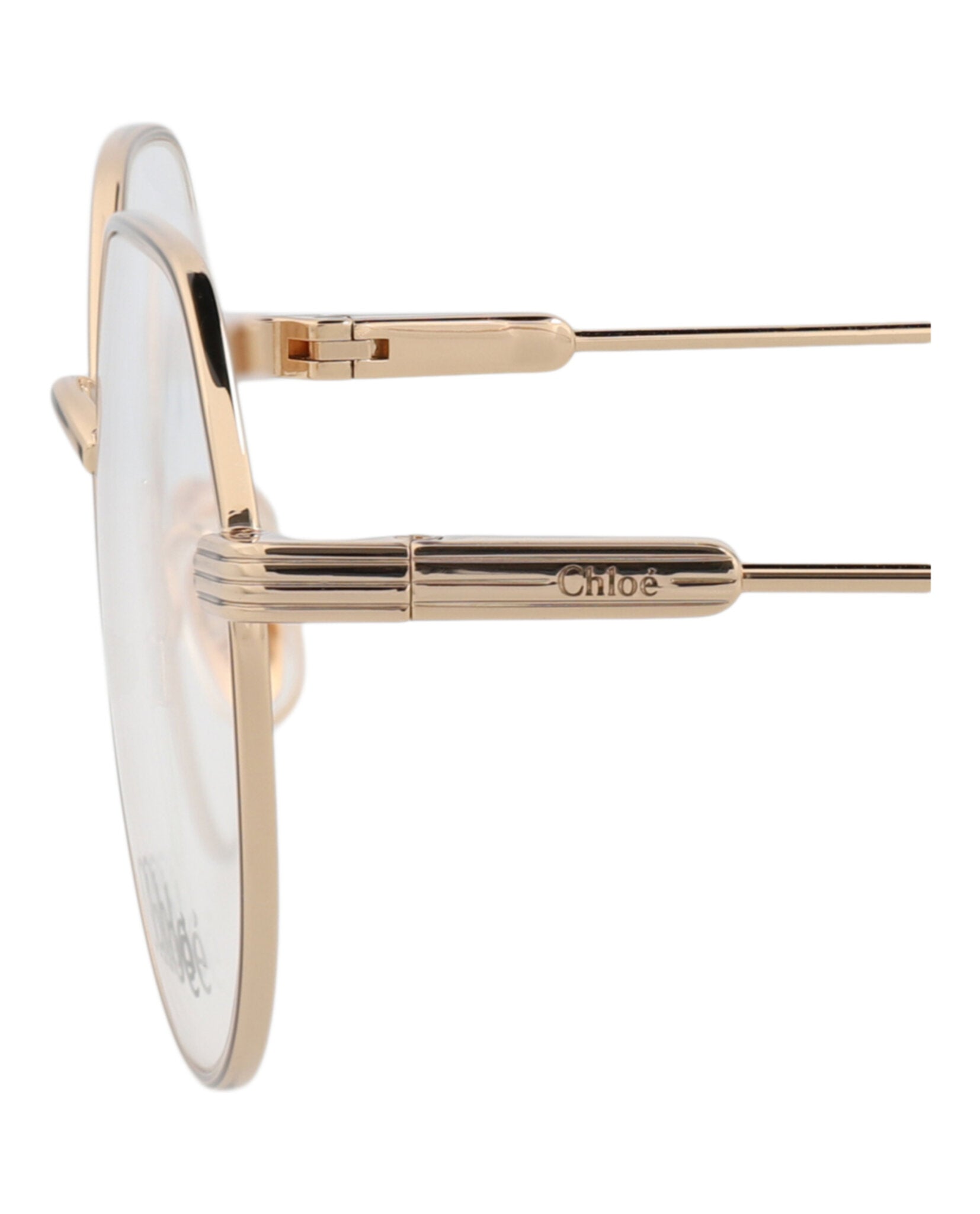 Chloé Chloé Womens Round/Oval Gold Gold Transparent Fashion Designer Eyewear