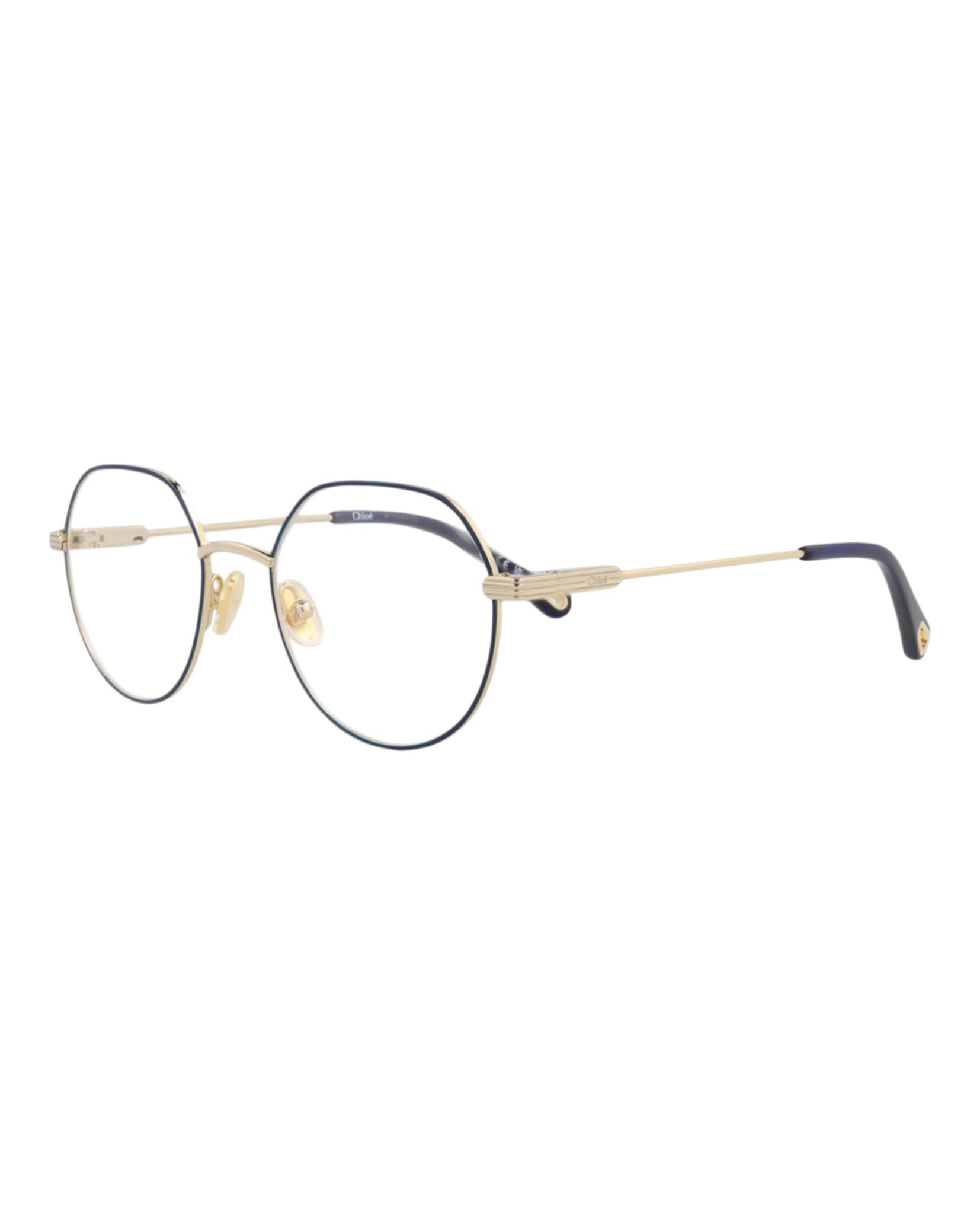 Chloé Chloé Womens Round/Oval Gold Gold Transparent Fashion Designer Eyewear