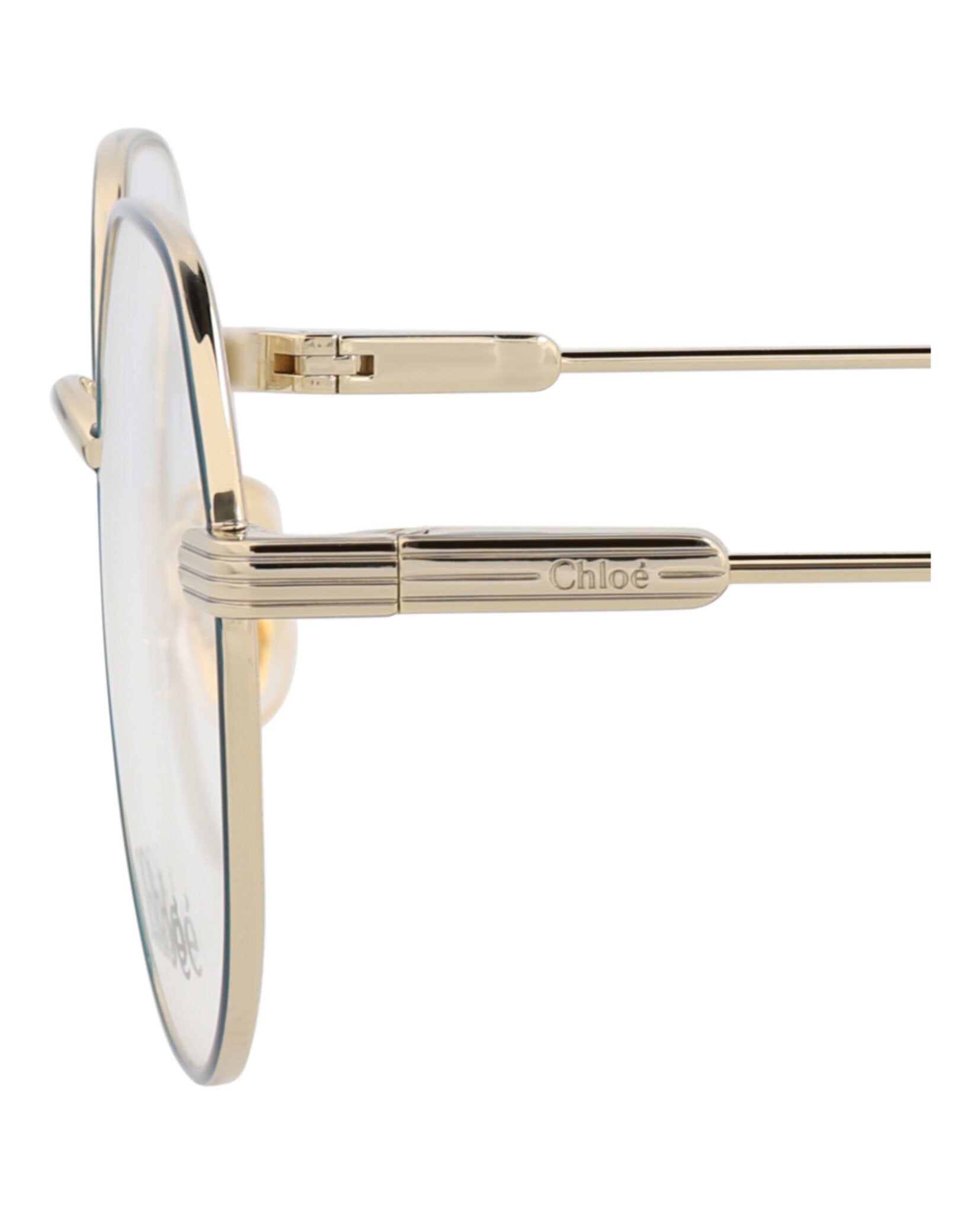 Chloé Chloé Womens Round/Oval Gold Gold Transparent Fashion Designer Eyewear