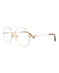 Chloé Womens Round/Oval Gold Gold Transparent Fashion Designer Eyewear
