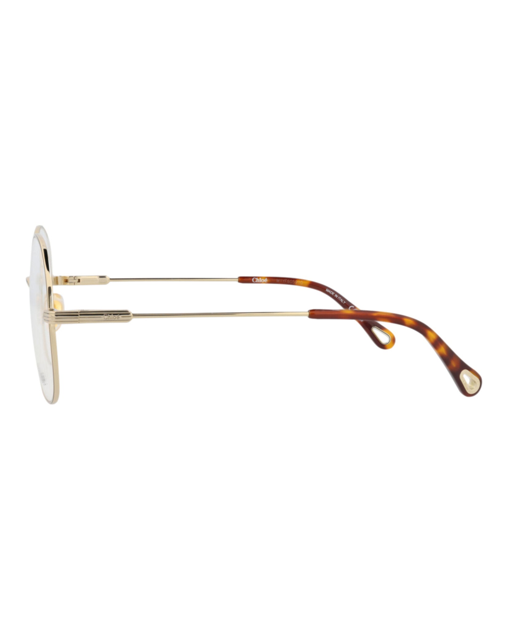 Chloé Womens Round/Oval Gold Gold Transparent Fashion Designer Eyewear