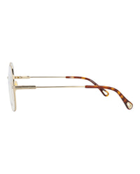 Chloé Womens Round/Oval Gold Gold Transparent Fashion Designer Eyewear