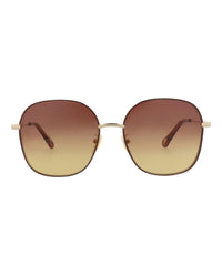 Chloé Chloé Womens Square/Rectangle Gold Gold Brown Fashion Designer Eyewear