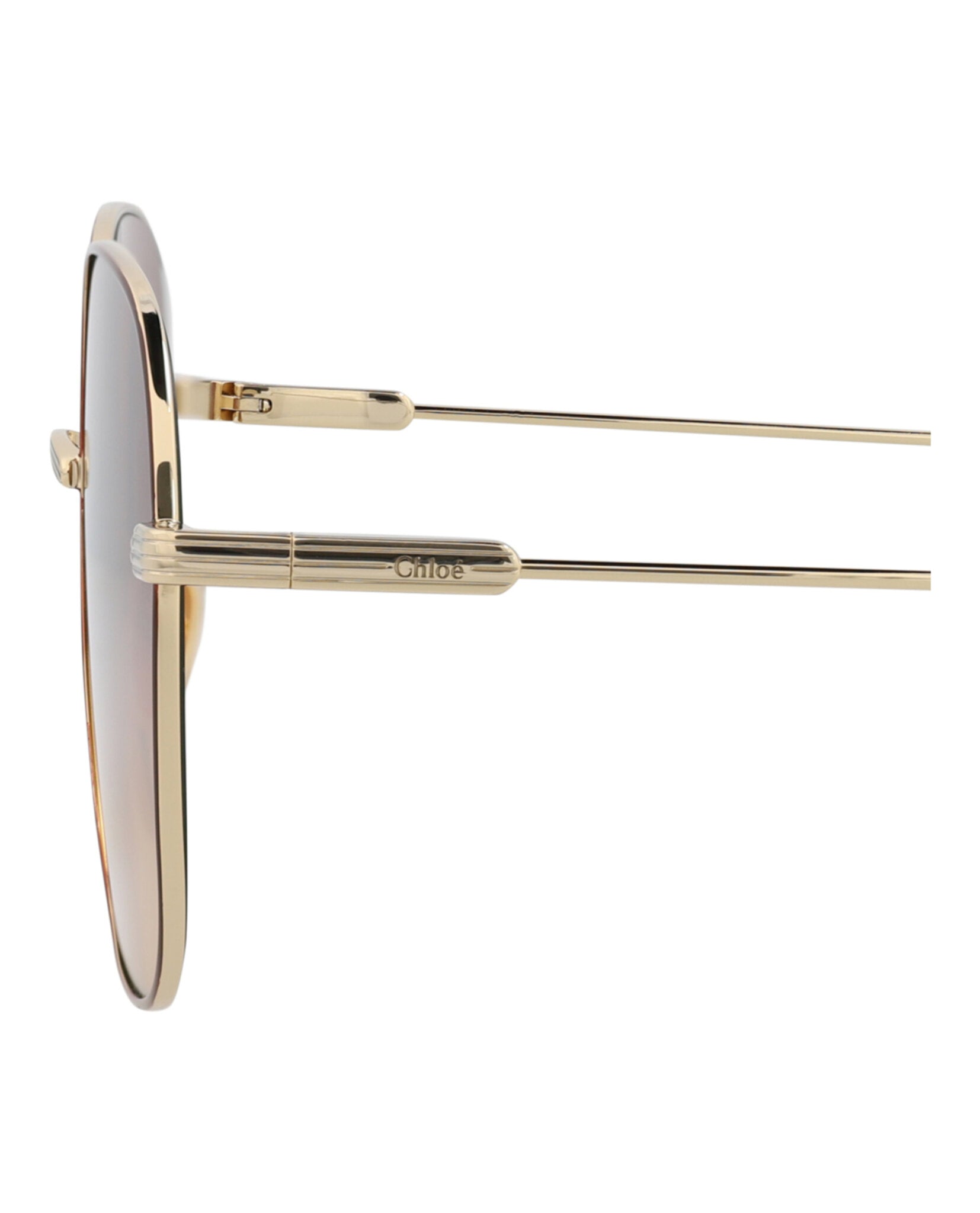 Chloé Chloé Womens Square/Rectangle Gold Gold Brown Fashion Designer Eyewear