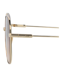 Chloé Chloé Womens Square/Rectangle Gold Gold Brown Fashion Designer Eyewear