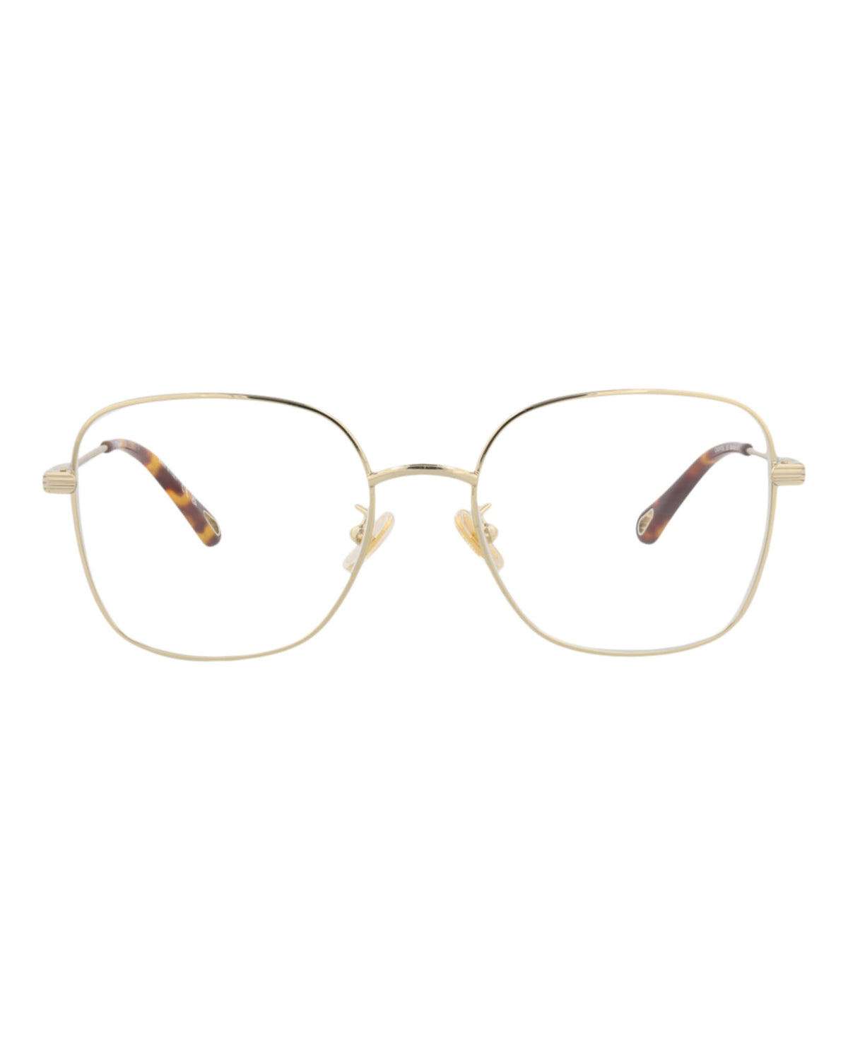 Chloé Womens Square/Rectangle Gold Gold Transparent Fashion Designer Eyewear