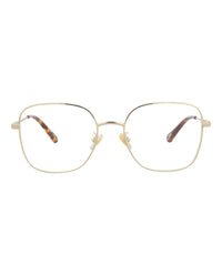Chloé Womens Square/Rectangle Gold Gold Transparent Fashion Designer Eyewear
