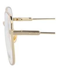 Chloé Womens Square/Rectangle Gold Gold Transparent Fashion Designer Eyewear