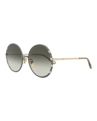 Chloé Womens Round/Oval Green Gold Green Fashion Designer Eyewear