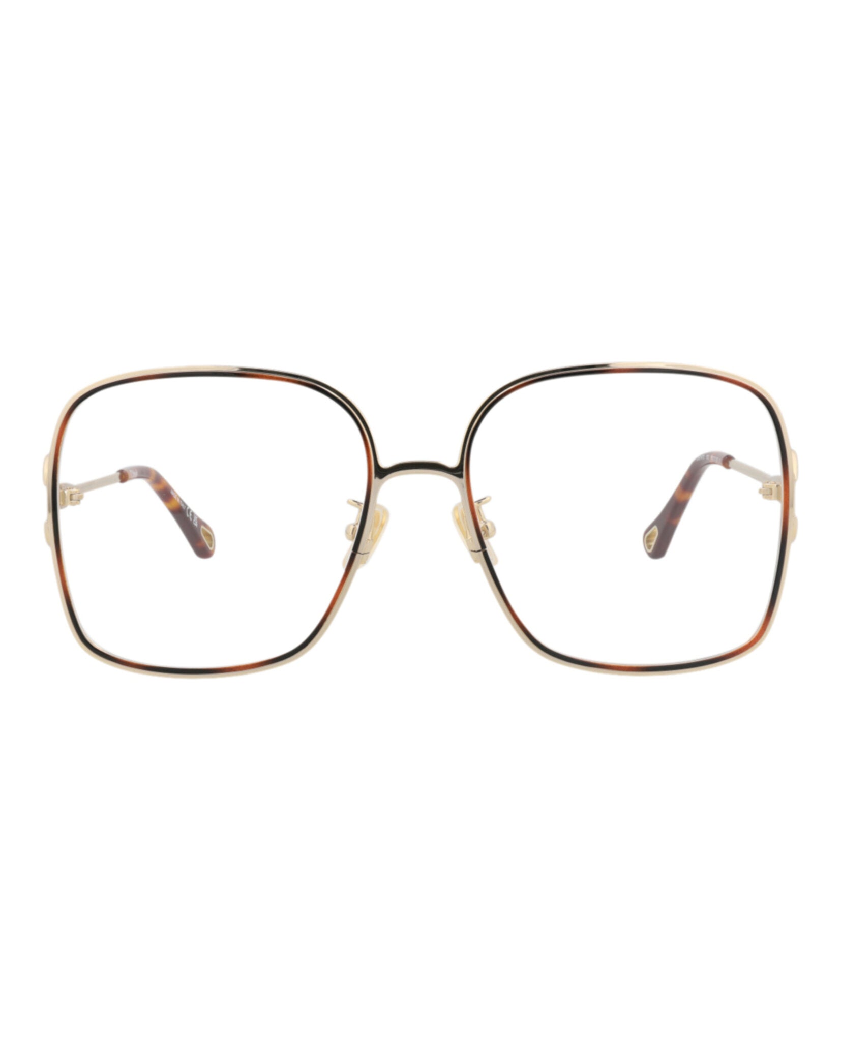 Chloé Chloé Womens Square/Rectangle Gold Gold Transparent Fashion Designer Eyewear