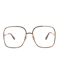 Chloé Chloé Womens Square/Rectangle Gold Gold Transparent Fashion Designer Eyewear