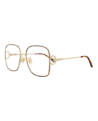 Chloé Chloé Womens Square/Rectangle Gold Gold Transparent Fashion Designer Eyewear