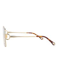 Chloé Chloé Womens Square/Rectangle Gold Gold Transparent Fashion Designer Eyewear