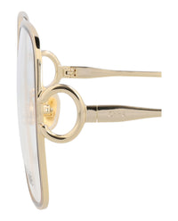 Chloé Chloé Womens Square/Rectangle Gold Gold Transparent Fashion Designer Eyewear