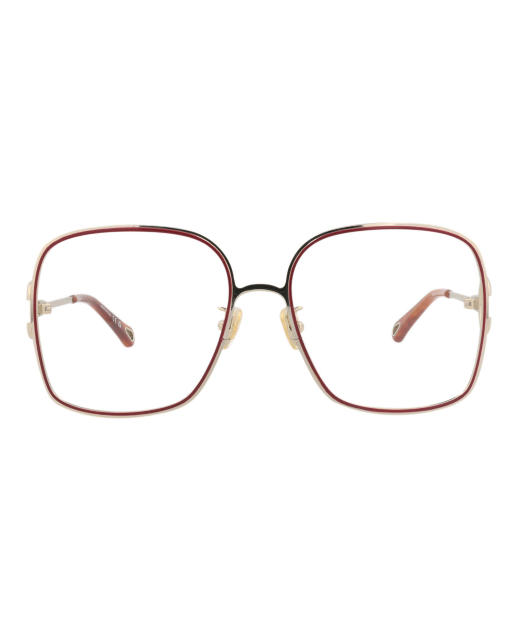 Chloé Chloé Womens Square/Rectangle Gold Gold Transparent Fashion Designer Eyewear