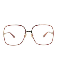 Chloé Chloé Womens Square/Rectangle Gold Gold Transparent Fashion Designer Eyewear