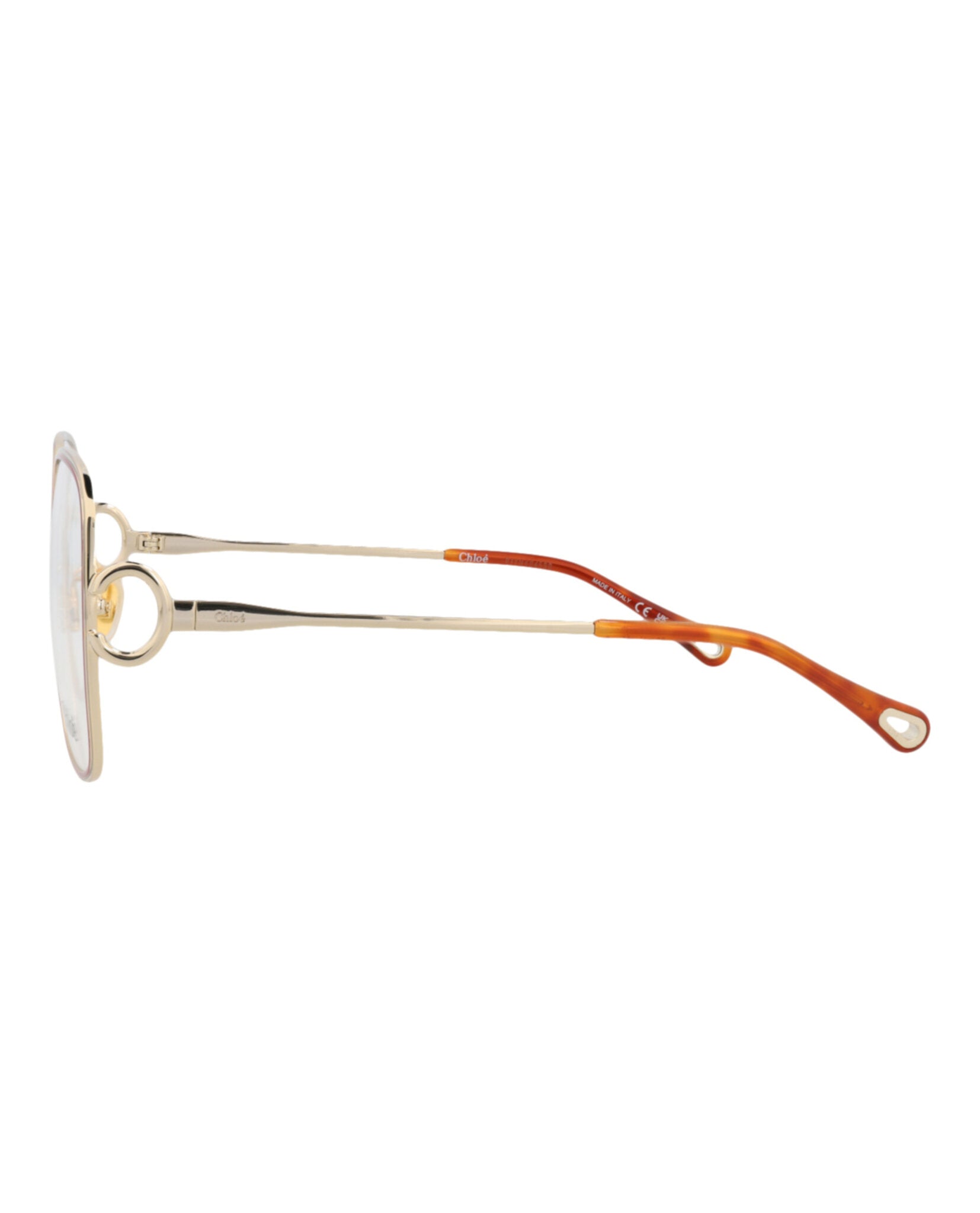 Chloé Chloé Womens Square/Rectangle Gold Gold Transparent Fashion Designer Eyewear