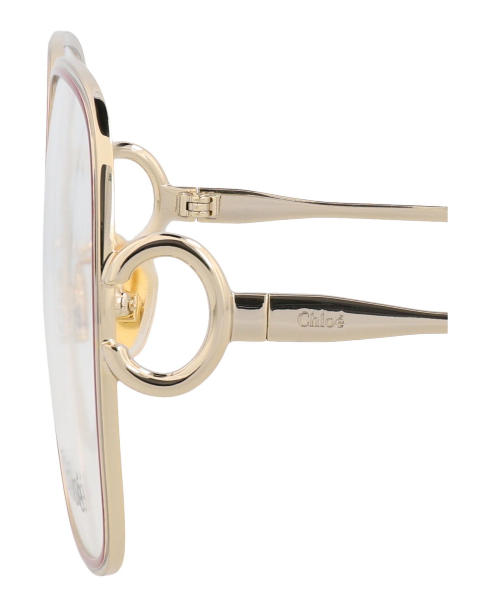 Chloé Chloé Womens Square/Rectangle Gold Gold Transparent Fashion Designer Eyewear
