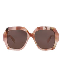 Chloé Chloé Womens Square/Rectangle Pink Pink Brown Fashion Designer Eyewear