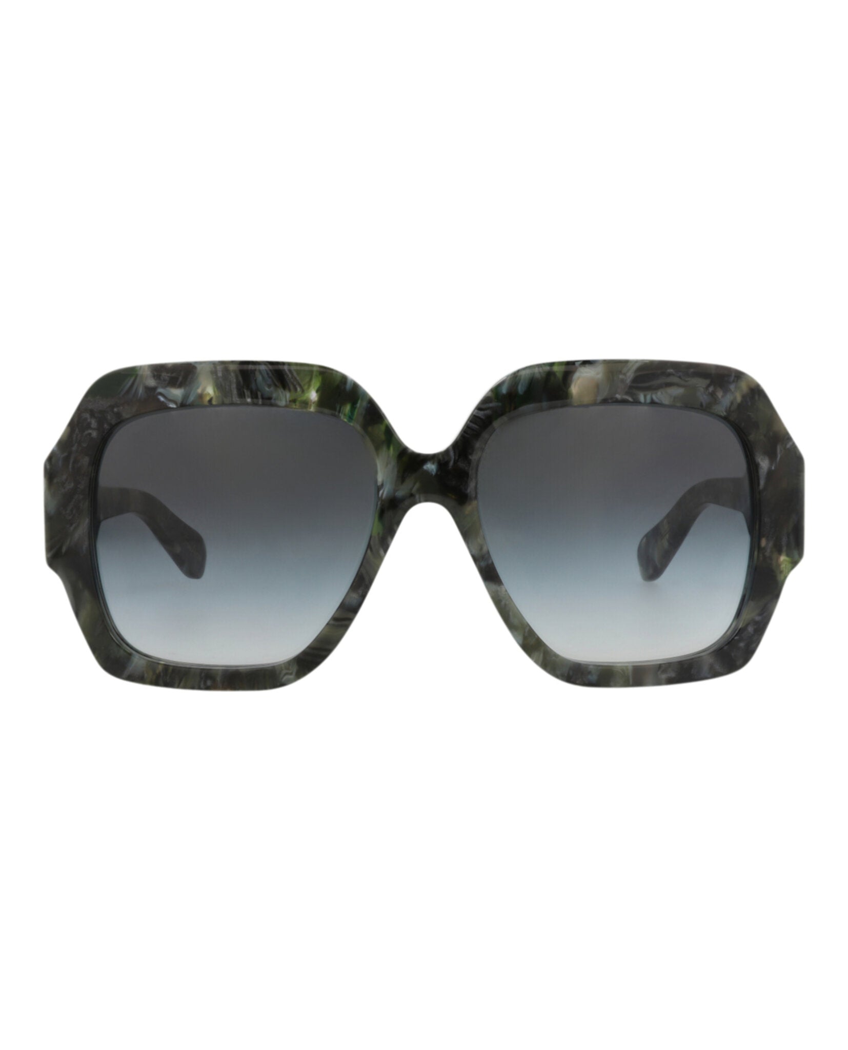 Chloé Chloé Womens Square/Rectangle Green Green Grey Fashion Designer Eyewear