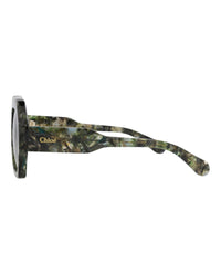Chloé Chloé Womens Square/Rectangle Green Green Grey Fashion Designer Eyewear