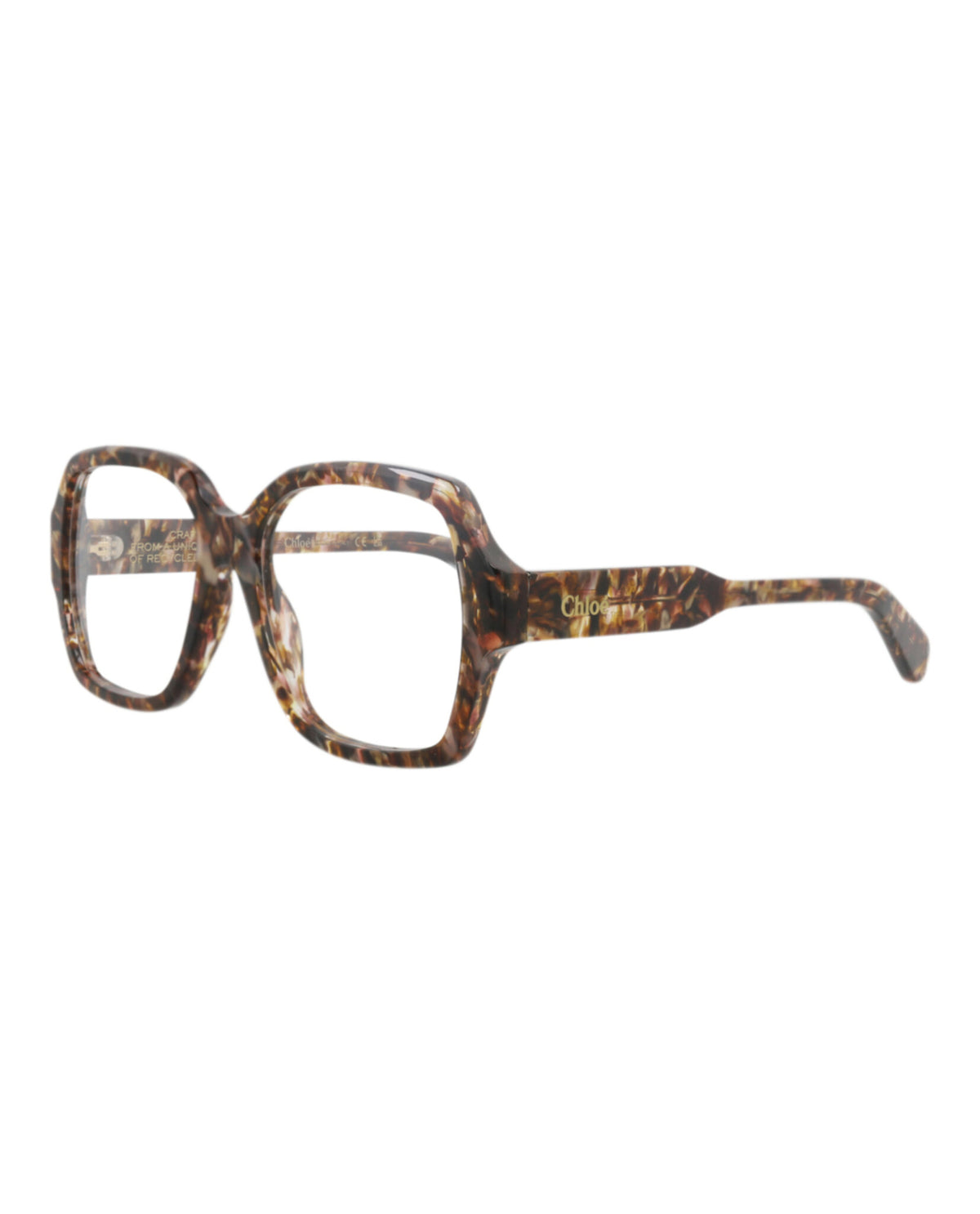 Chloé Womens Square/Rectangle Havana Havana Transparent Fashion Designer Eyewear