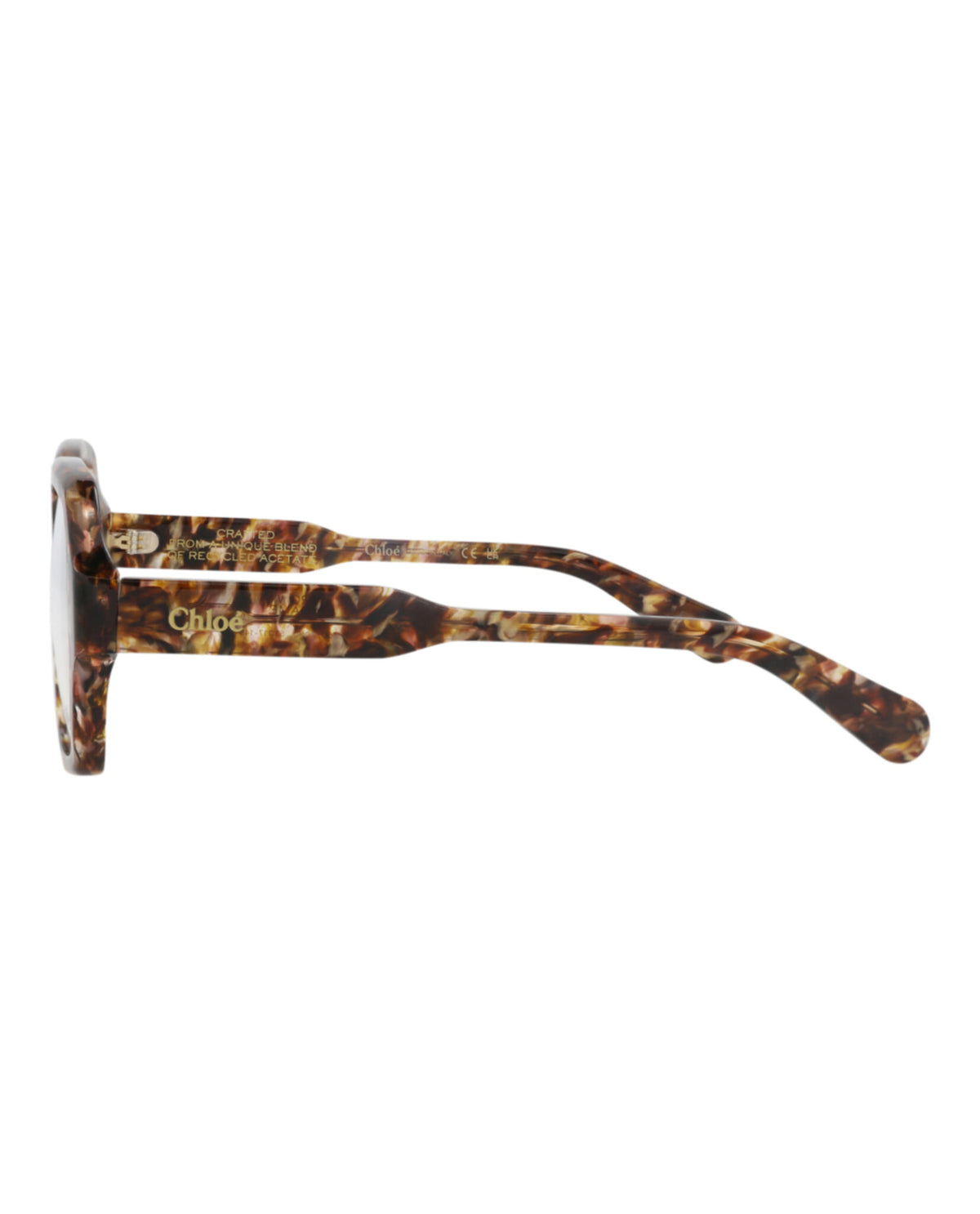 Chloé Womens Square/Rectangle Havana Havana Transparent Fashion Designer Eyewear