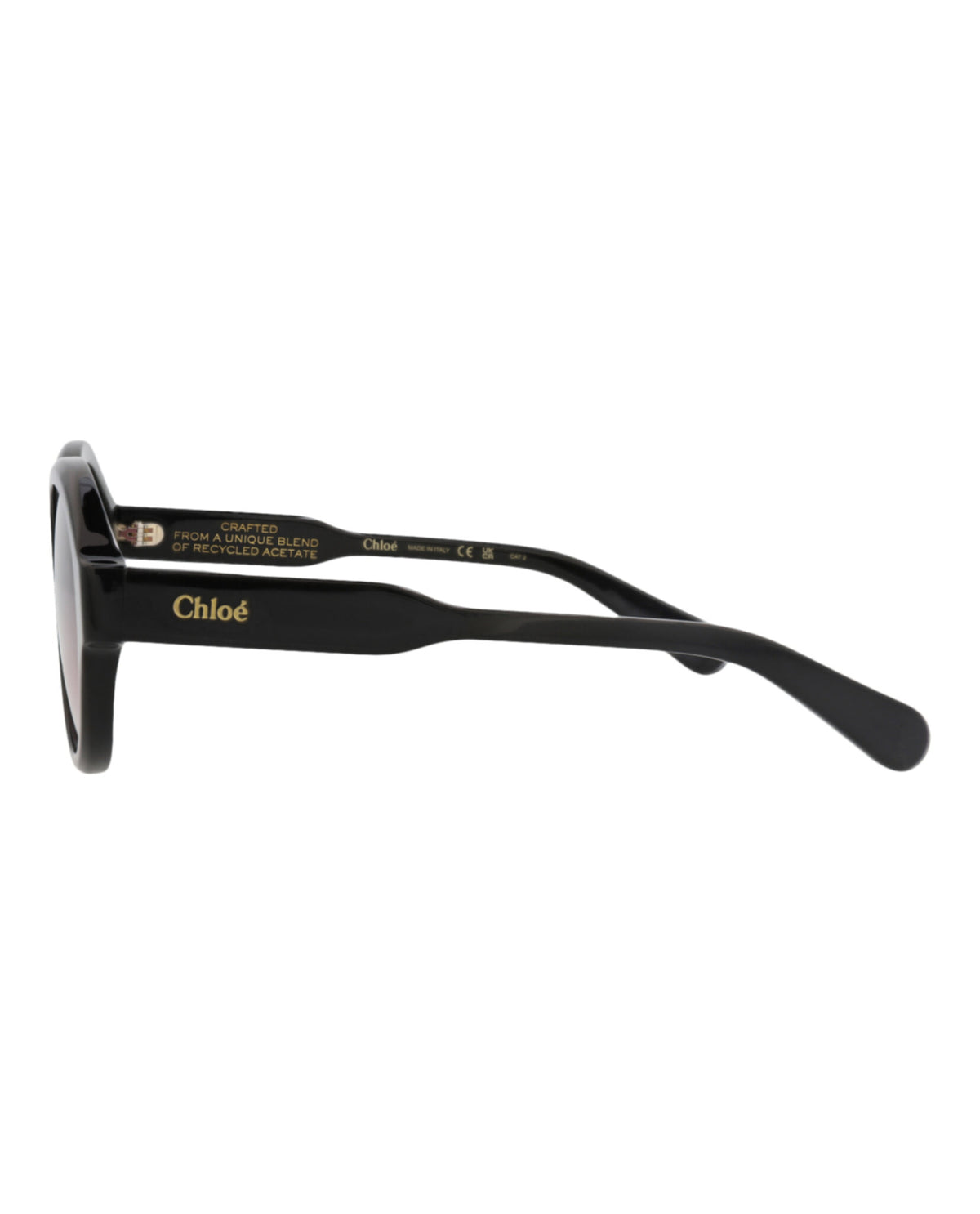 Chloé Womens Round/Oval Black Black Red Fashion Designer Eyewear