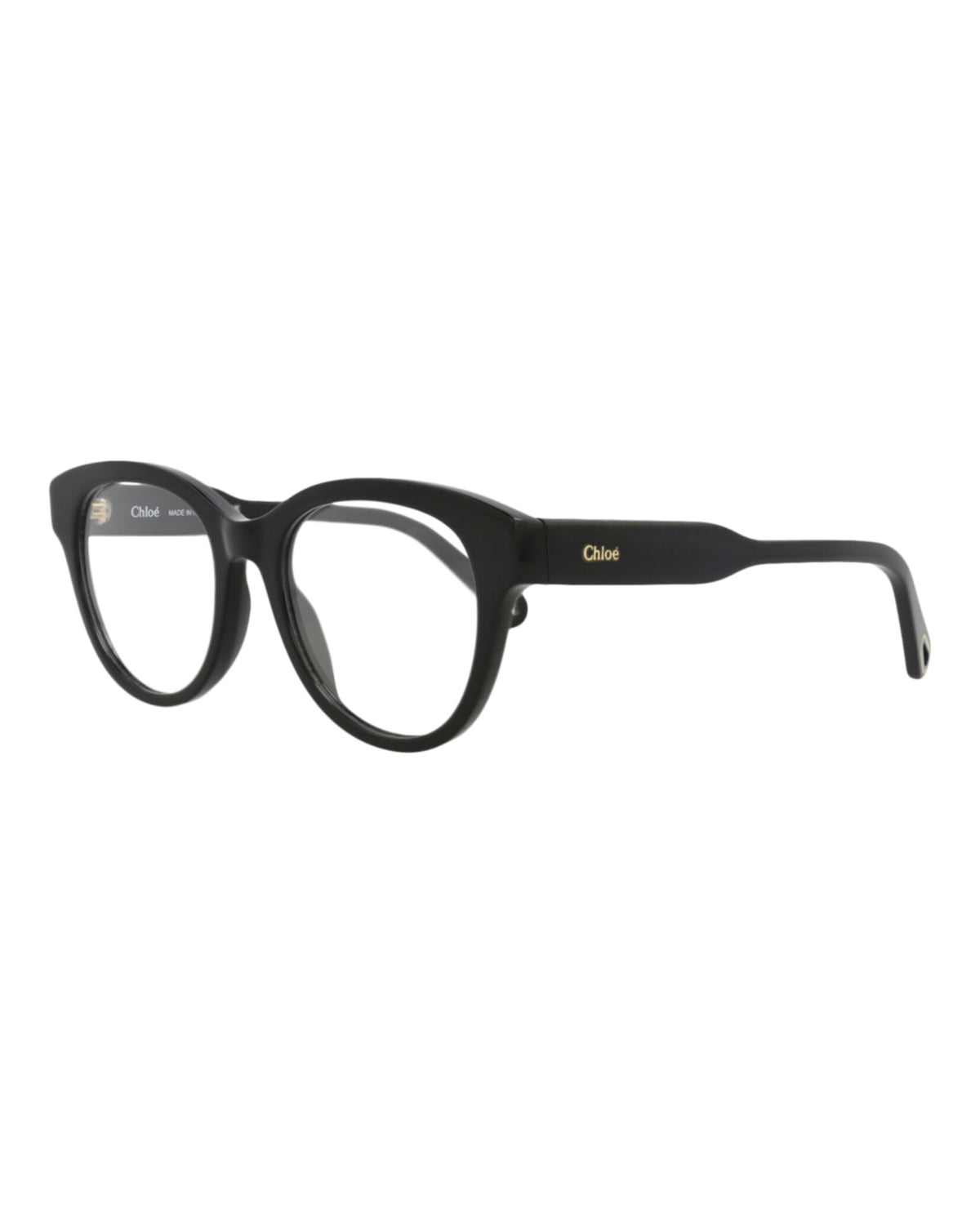 Chloé Womens Round/Oval Black Black Transparent Fashion Designer Eyewear