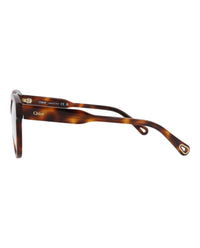 Chloé Womens Round/Oval Havana Havana Transparent Fashion Designer Eyewear
