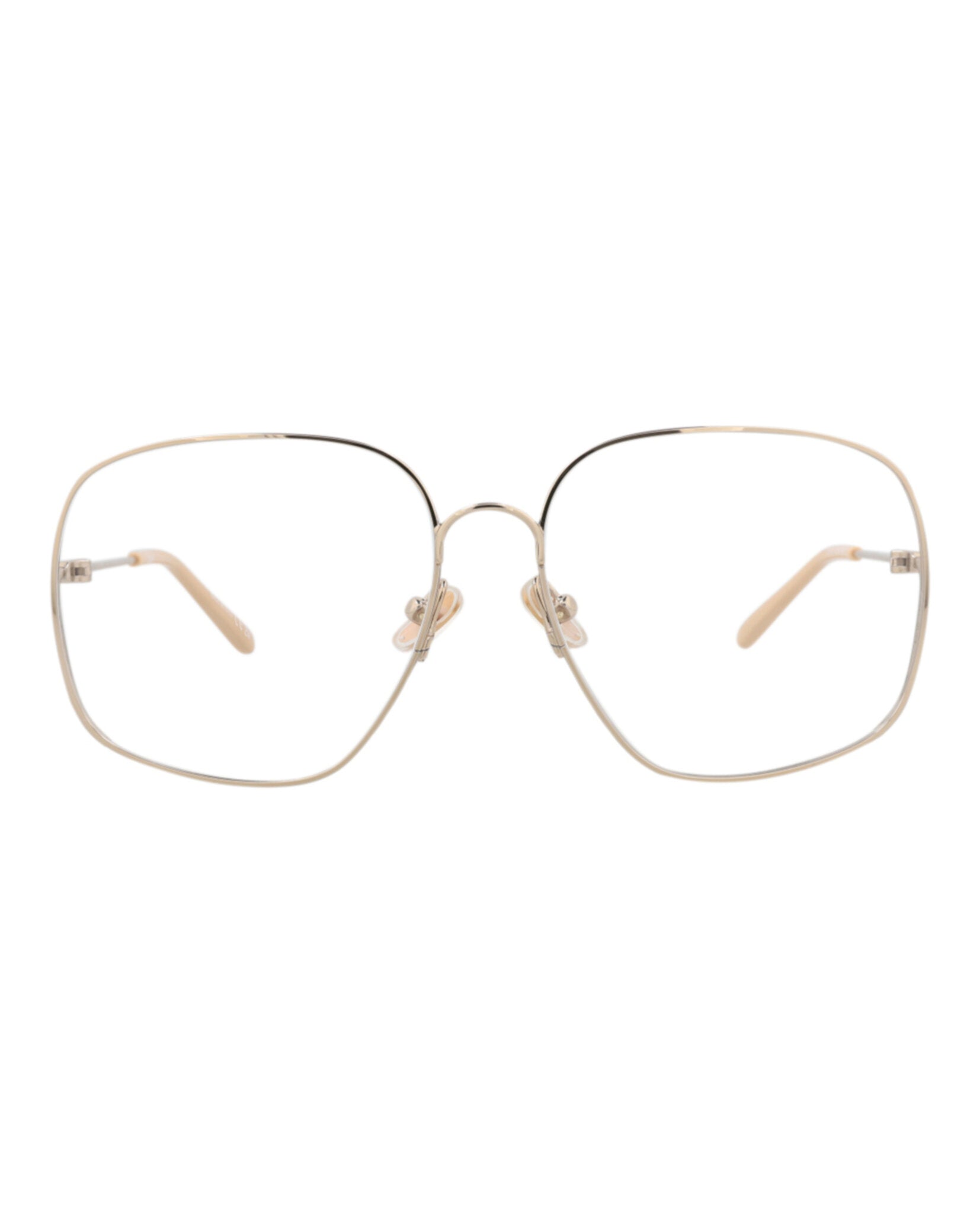 Chloé Chloé Womens Square/Rectangle Gold Gold Transparent Fashion Designer Eyewear