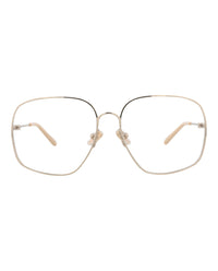 Chloé Chloé Womens Square/Rectangle Gold Gold Transparent Fashion Designer Eyewear