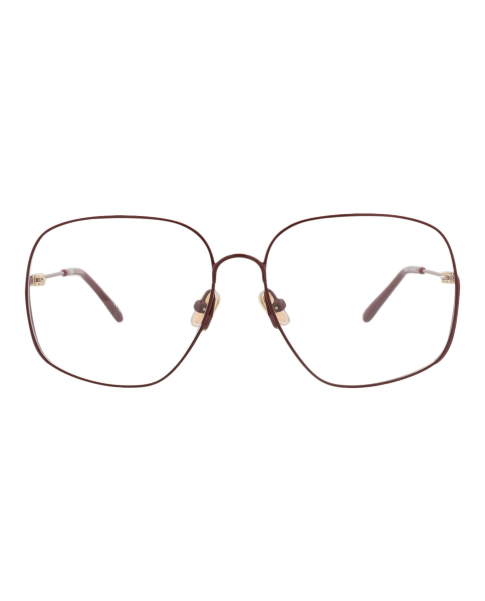 Chloé Chloé Womens Square/Rectangle Burgundy Burgundy Transparent Fashion Designer Eyewear