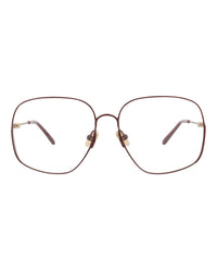 Chloé Chloé Womens Square/Rectangle Burgundy Burgundy Transparent Fashion Designer Eyewear