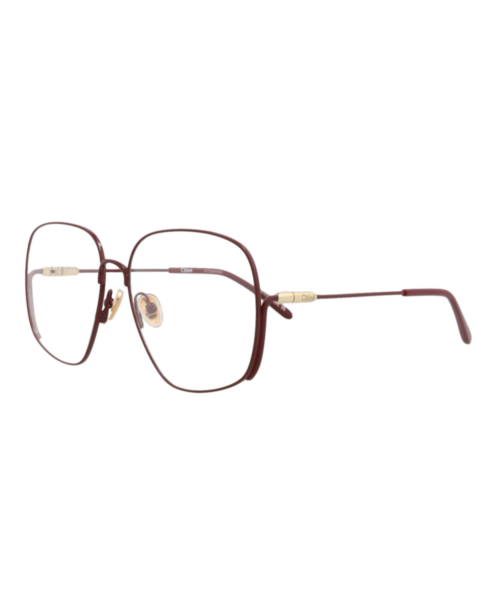 Chloé Chloé Womens Square/Rectangle Burgundy Burgundy Transparent Fashion Designer Eyewear