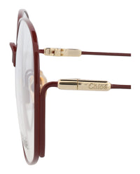 Chloé Chloé Womens Square/Rectangle Burgundy Burgundy Transparent Fashion Designer Eyewear