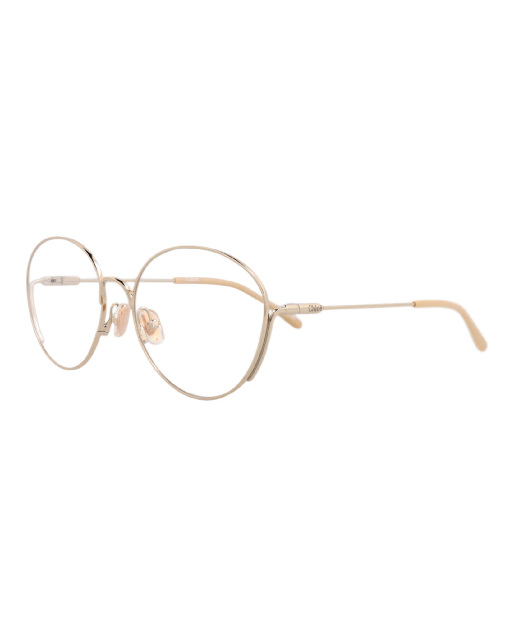 Chloé Chloé Womens Cat Eye Gold Gold Transparent Fashion Designer Eyewear