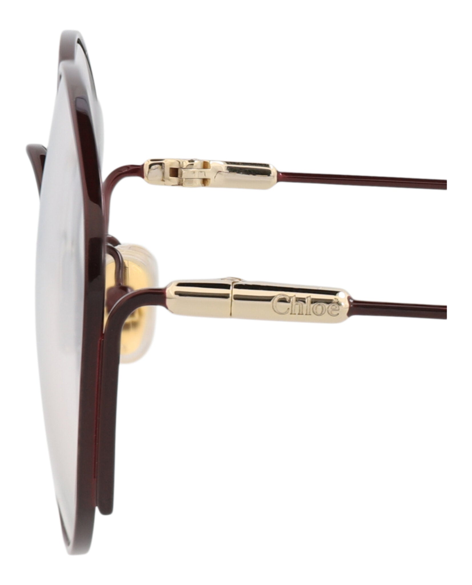 Chloé Womens Cat Eye Burgundy Burgundy Transparent Fashion Designer Eyewear