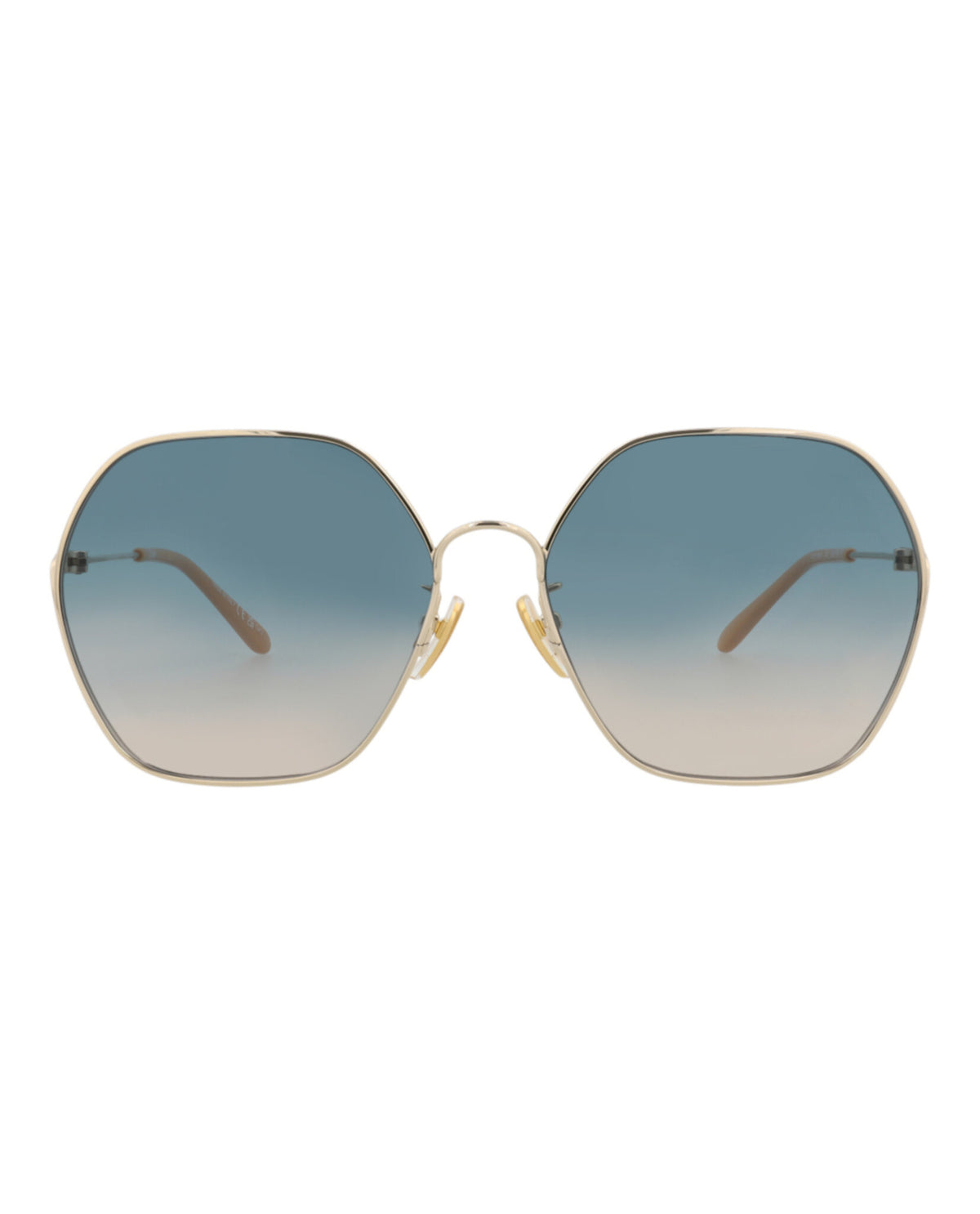 Chloé Womens Round/Oval Gold Gold Green Fashion Designer Eyewear