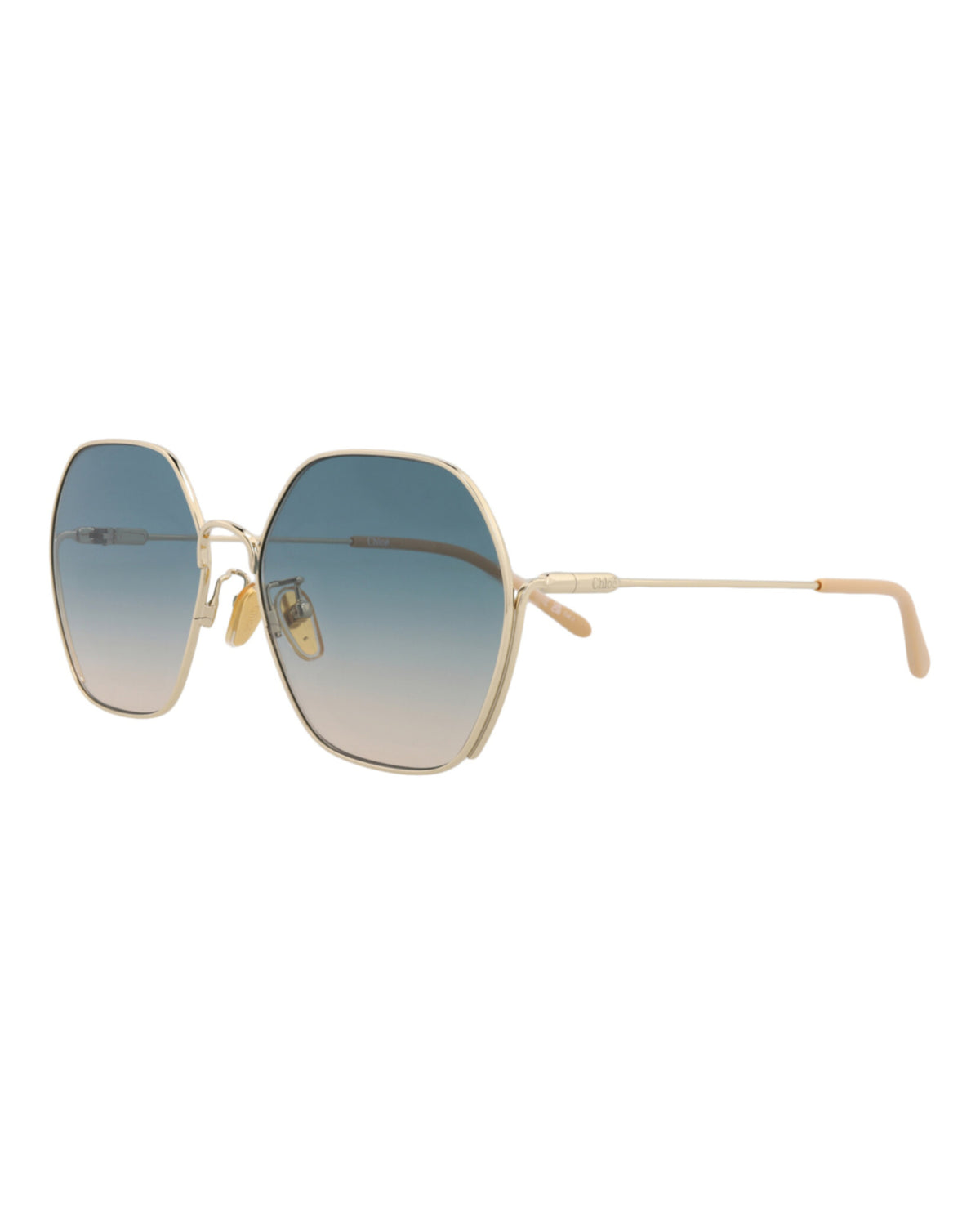 Chloé Womens Round/Oval Gold Gold Green Fashion Designer Eyewear