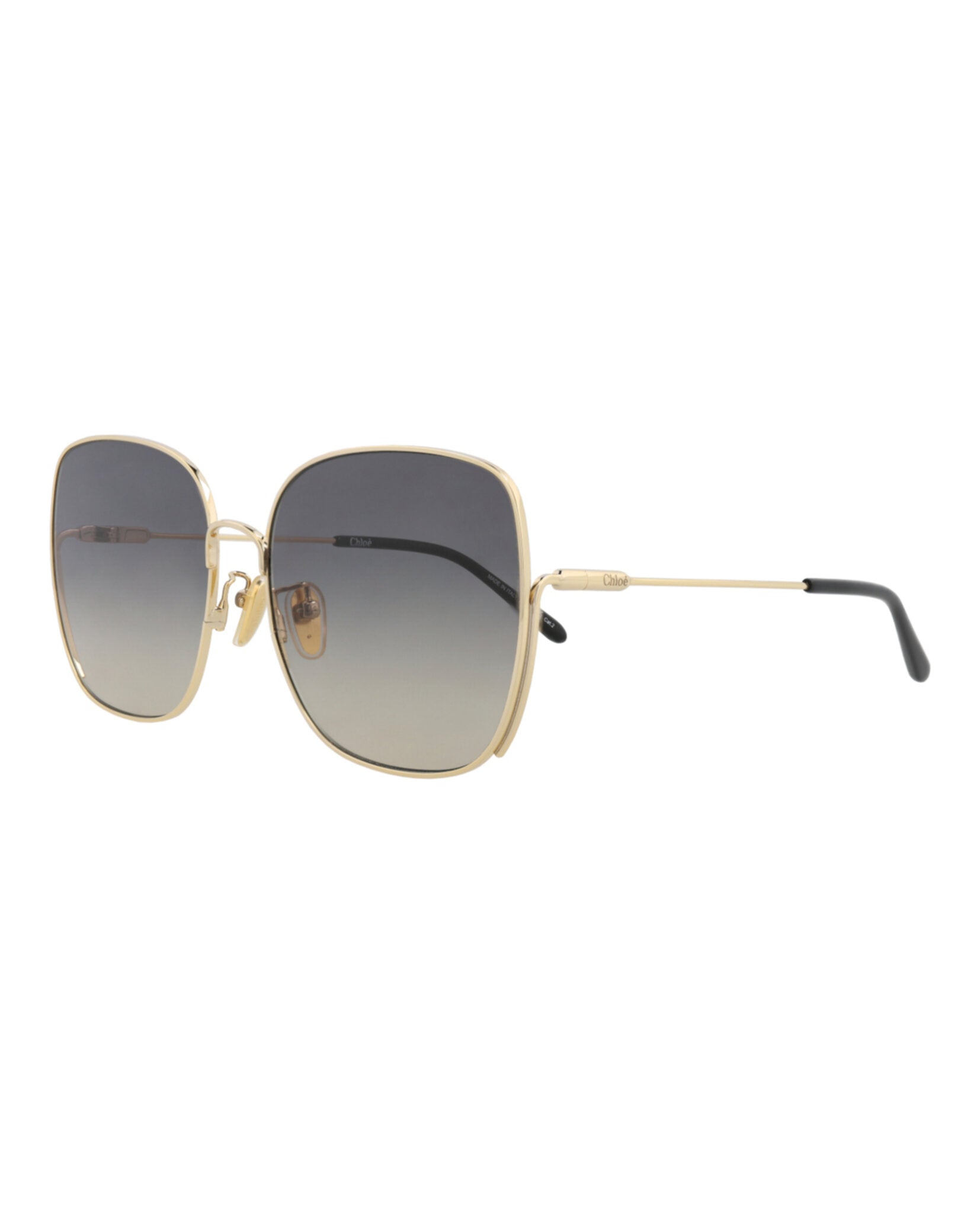 Chloé Chloé Womens Square/Rectangle Gold Gold Grey Fashion Designer Eyewear