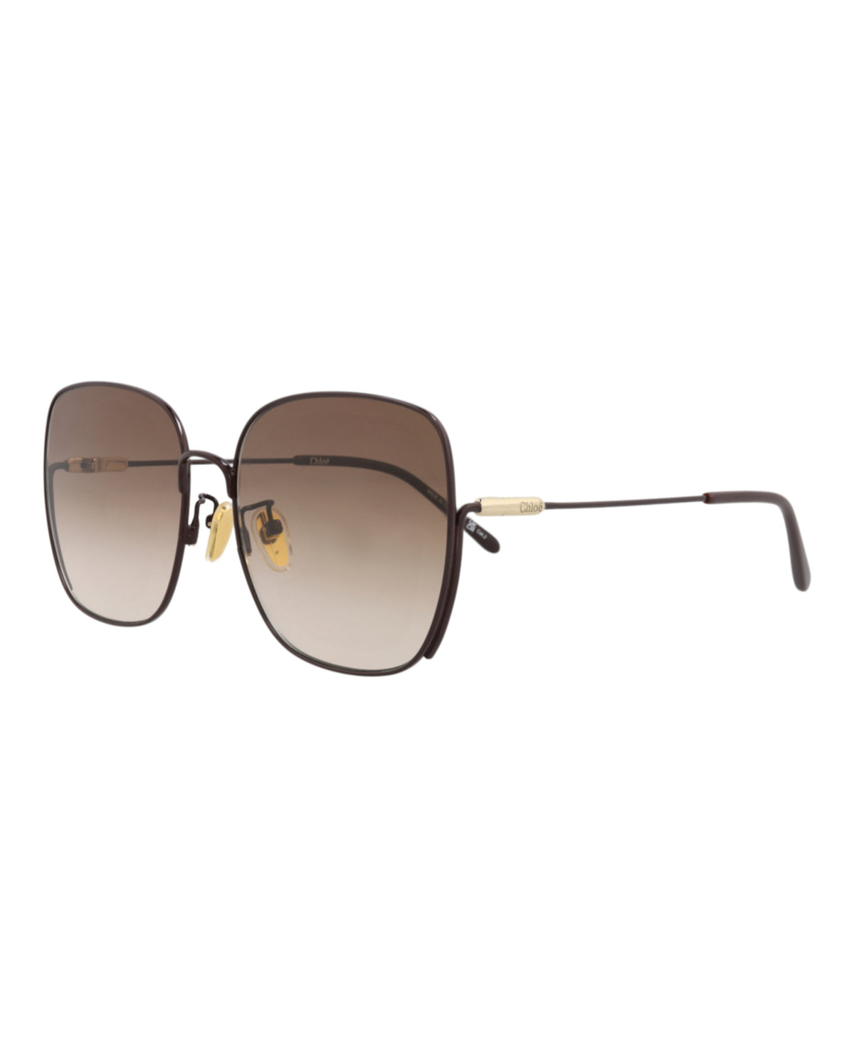 Chloé Chloé Womens Square/Rectangle Burgundy Burgundy Brown Fashion Designer Eyewear