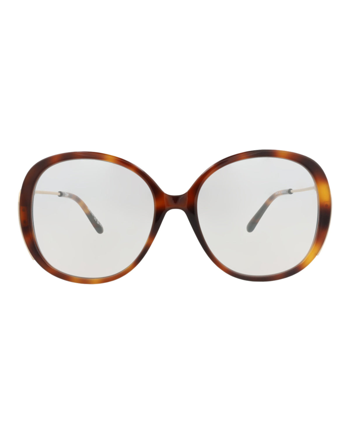 Chloé Womens Round/Oval Havana Gold Transparent Fashion Designer Eyewear