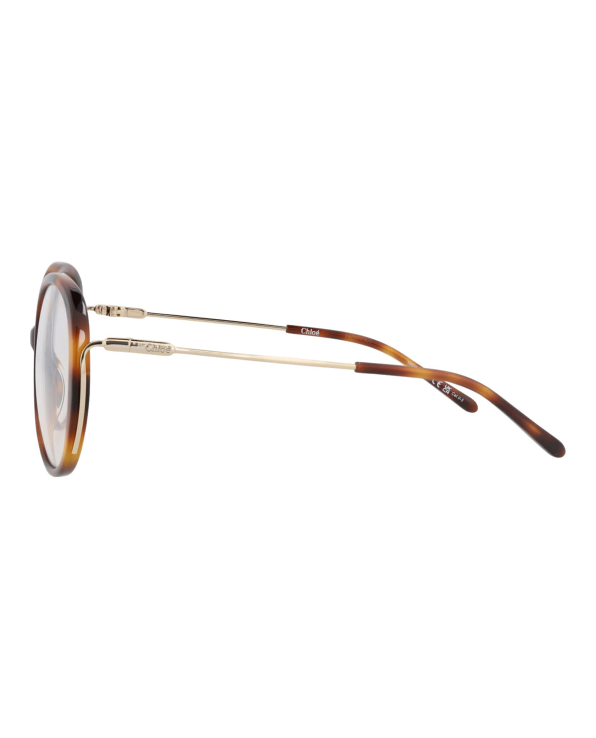 Chloé Womens Round/Oval Havana Gold Transparent Fashion Designer Eyewear